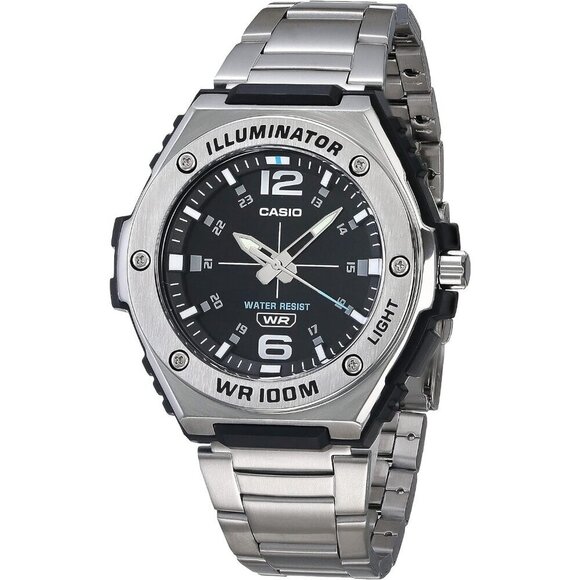 Casio Men's Heavy Duty Analog Quartz Watch, Stainless Steel Strap, Model MWA-100 - Picture 1 of 3